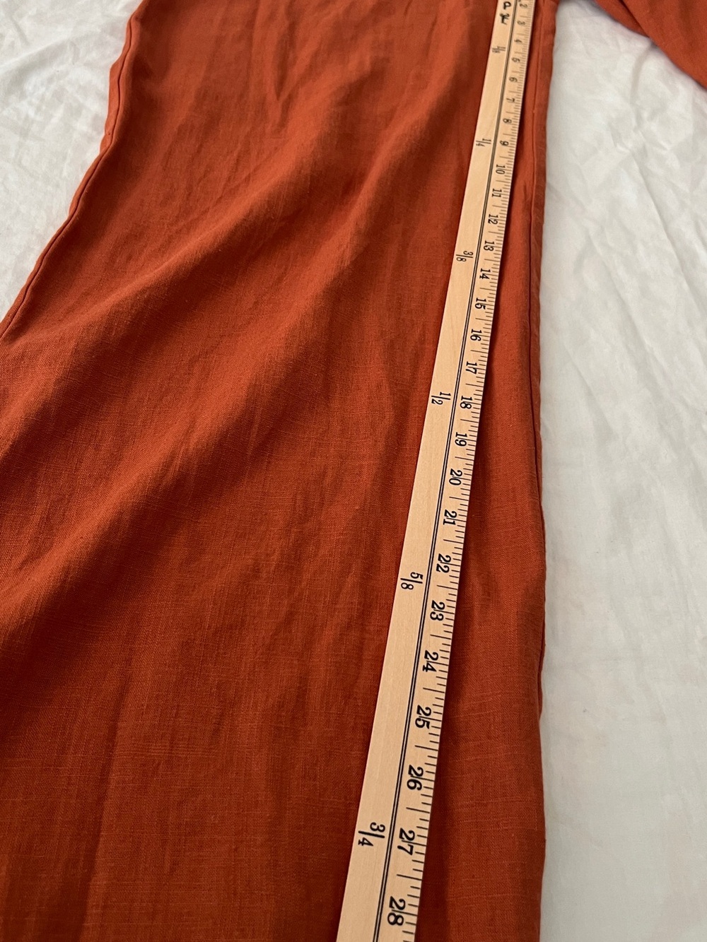 By Anthropologie V Neck Ruffle Copper Jumpsuit Size S - Picture 16 of 16